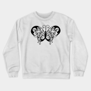 Ornate Butterfly Silhouette Crewneck Sweatshirt